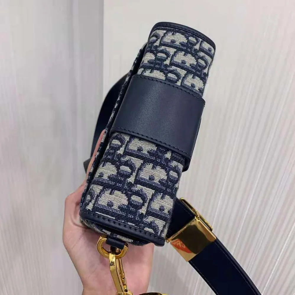 Dior 30 Montaigne Box Bag Blue Dior Oblique Jacquard for Women