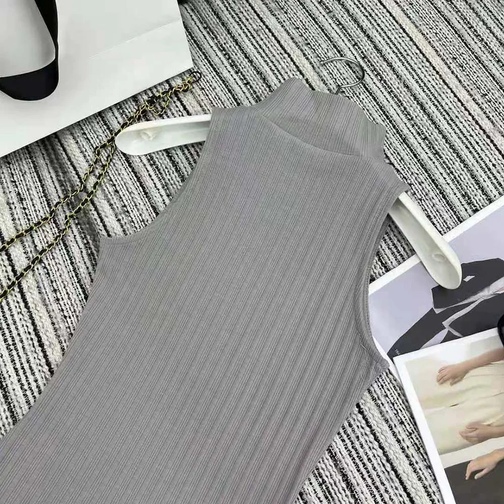 Loewe High Neck Top in Cotton Blend for Women in Silver