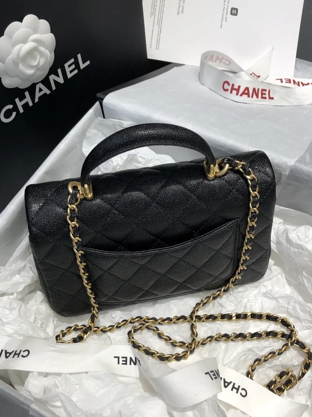Chanel Mini Flap Bag With Top Handle Black / Chanel Mini Flap Bag With Top Handle Black /