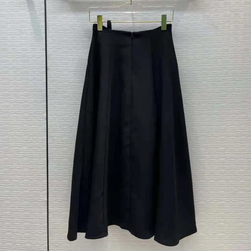 Dior Mid-Length Skirt Black Wool and Silk for Women