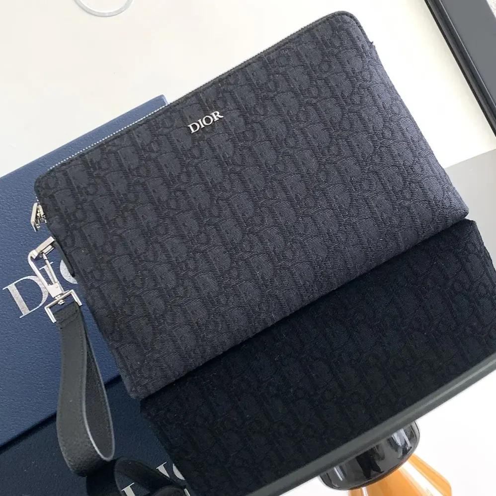 Dior Pouch Black Dior Oblique Jacquard for Men Dior Pouch Black Dior Oblique Jacquard for Men
