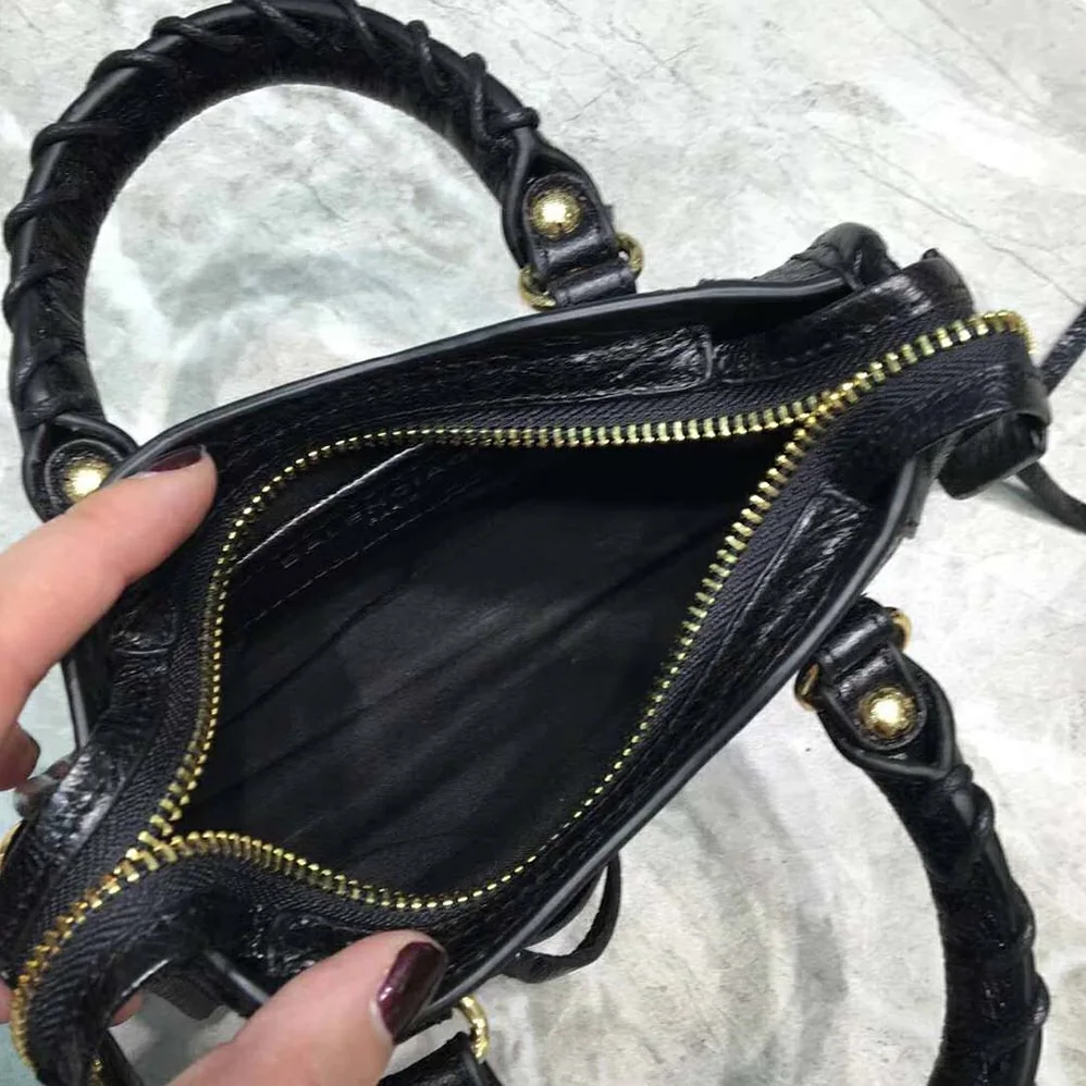 Balenciaga Classic Gold Mini City for Women in Black