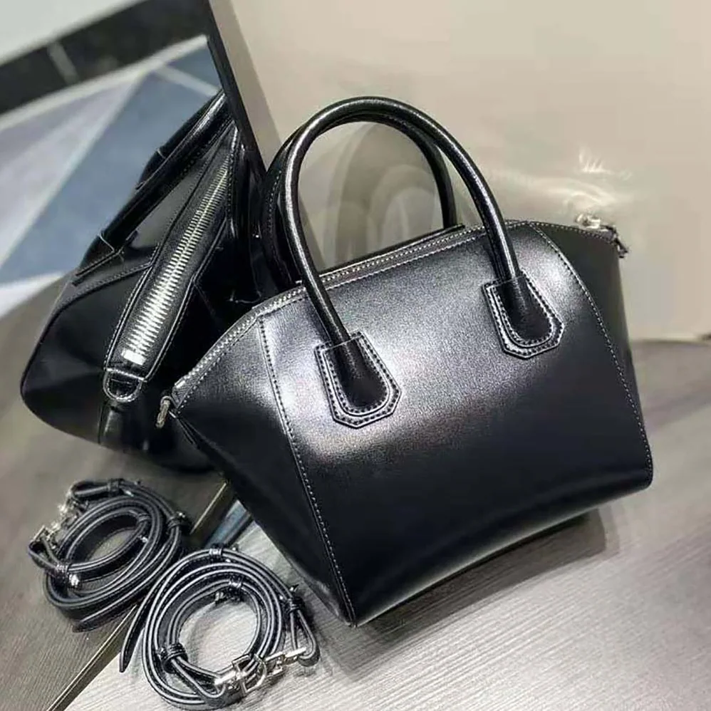 Givenchy Mini Antigona Bag in Box Leather with Chain for Women in Black