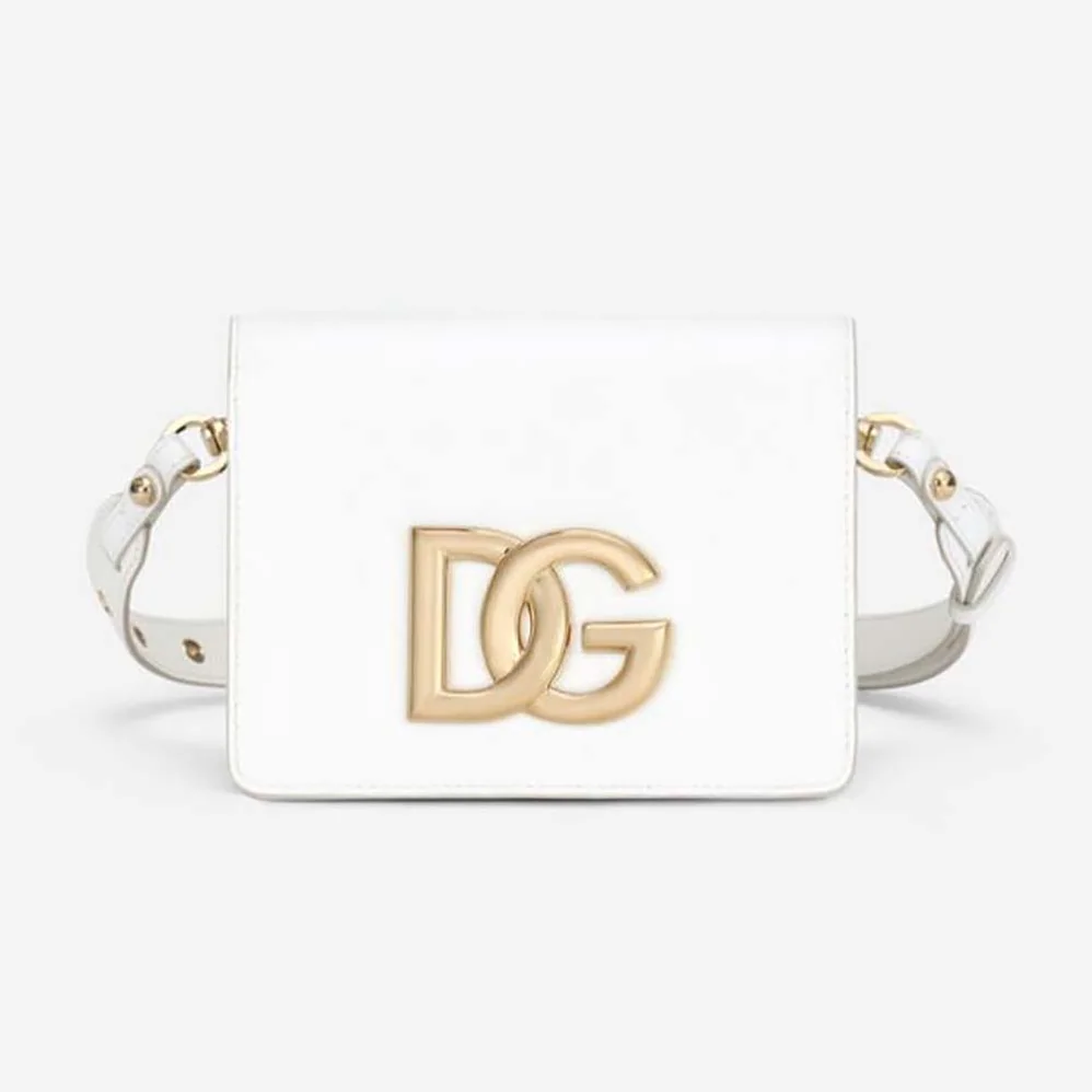 Dolce Gabbana D&G Calfskin Crossbody 3.5 Bag for Women in White
