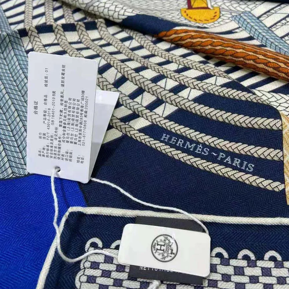 Hermes Dressage Tressage Shawl 140 for Women in Navy Hermes Dressage Tressage Shawl 140 for Women in Navy