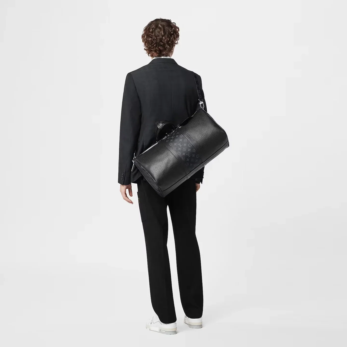 Louis Vuitton Keepall Bandouliere 25 Travel Bag in Black Silver Hardware Louis Vuitton Keepall Bandouliere 25 Travel Bag in Black Silver Hardware