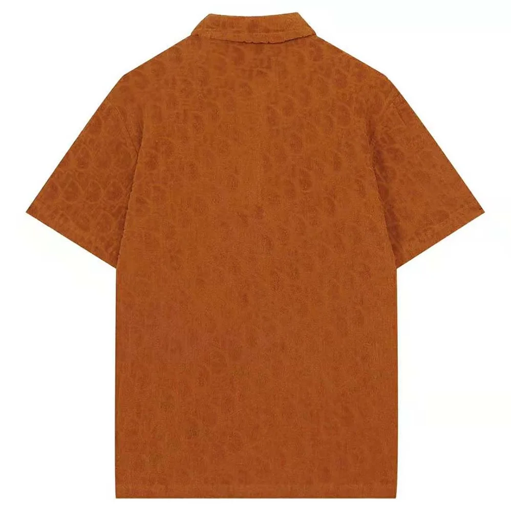 Dior Oversized Dior Oblique Polo Shirt Orange Terry Cotton Jacquard for Men
