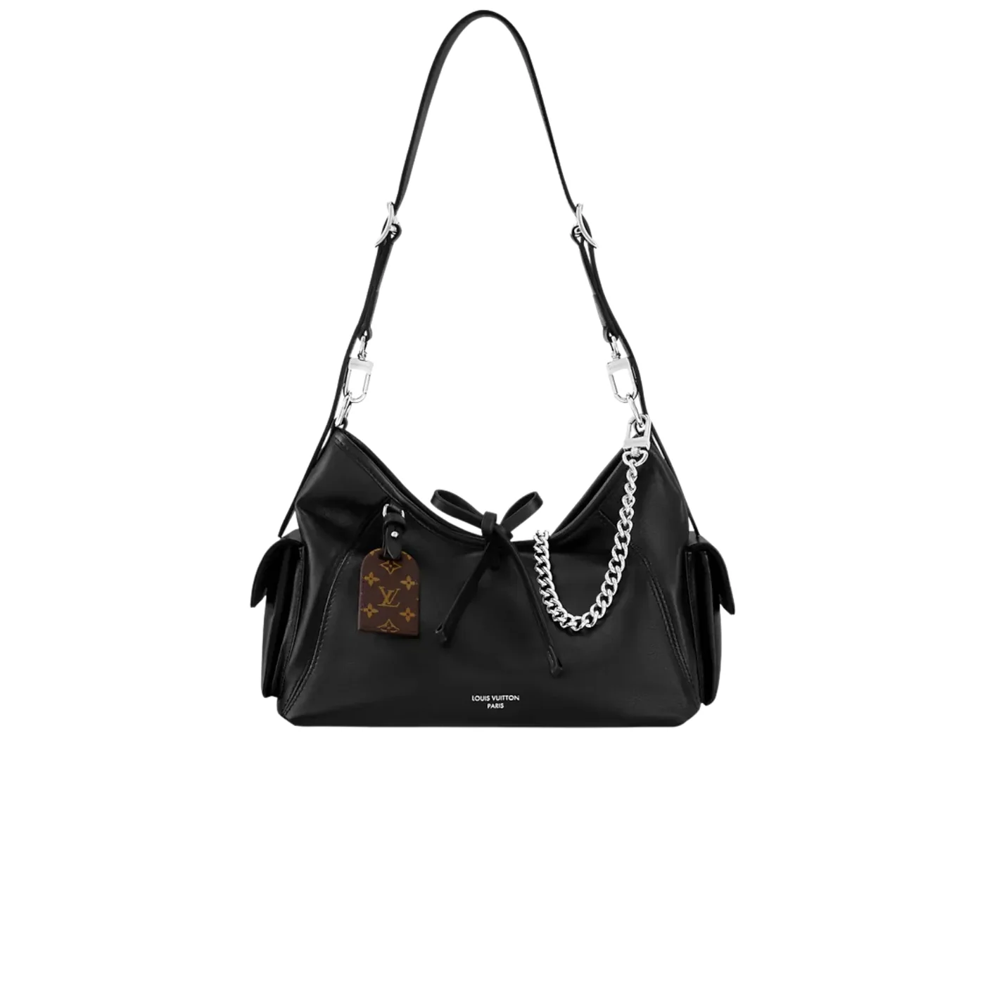 Louis Vuitton CarryAll Cargo PM Shoulder Bag in Black Silver Hardware Louis Vuitton CarryAll Cargo PM Shoulder Bag in Black Silver Hardware