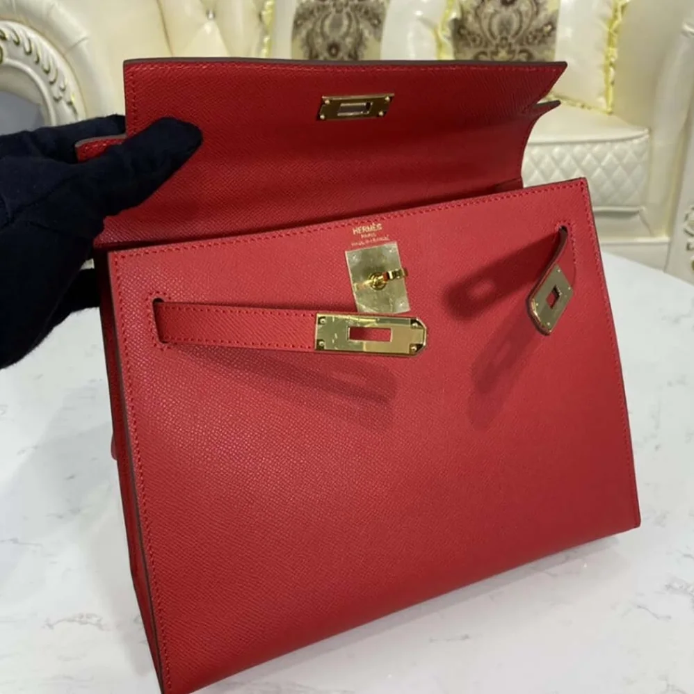 Hermes Kelly Bag 28 Epsom Leather for Women in Red
