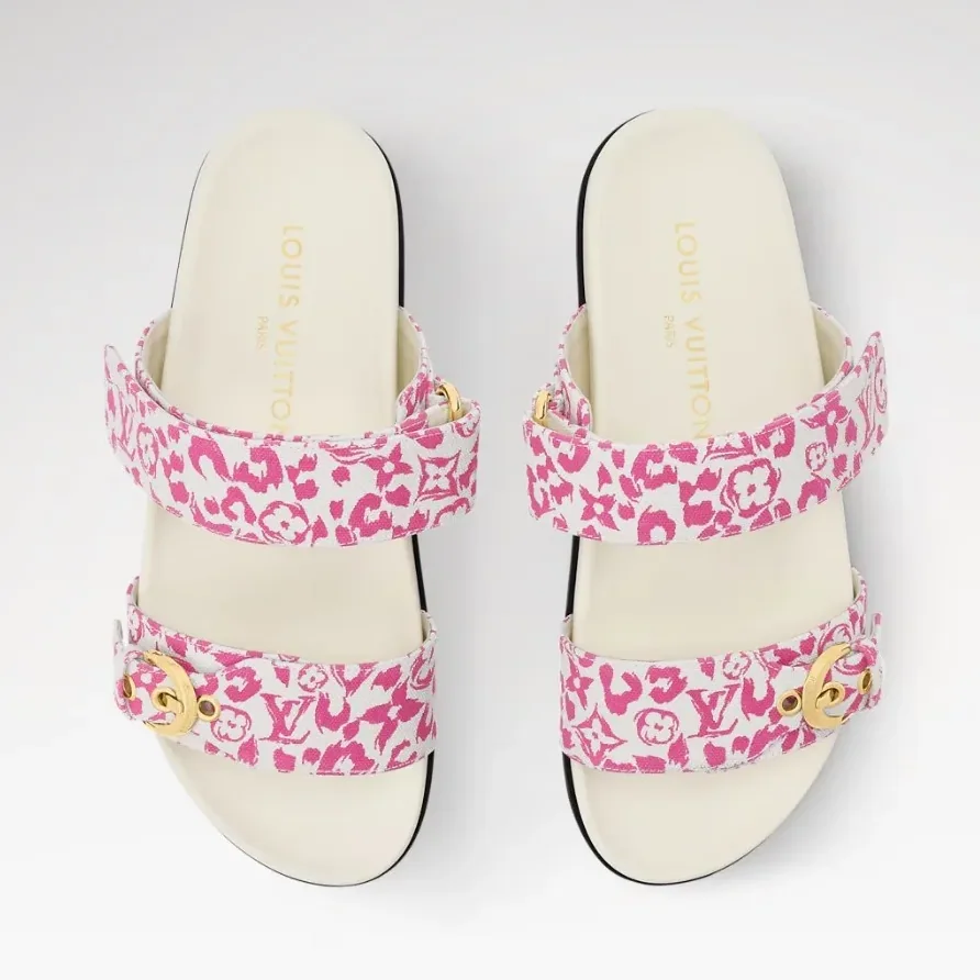 Louis Vuitton Bom Dia Comfort Mules Pink 1AJQPV Louis Vuitton Bom Dia Comfort Mules Pink 1AJQPV