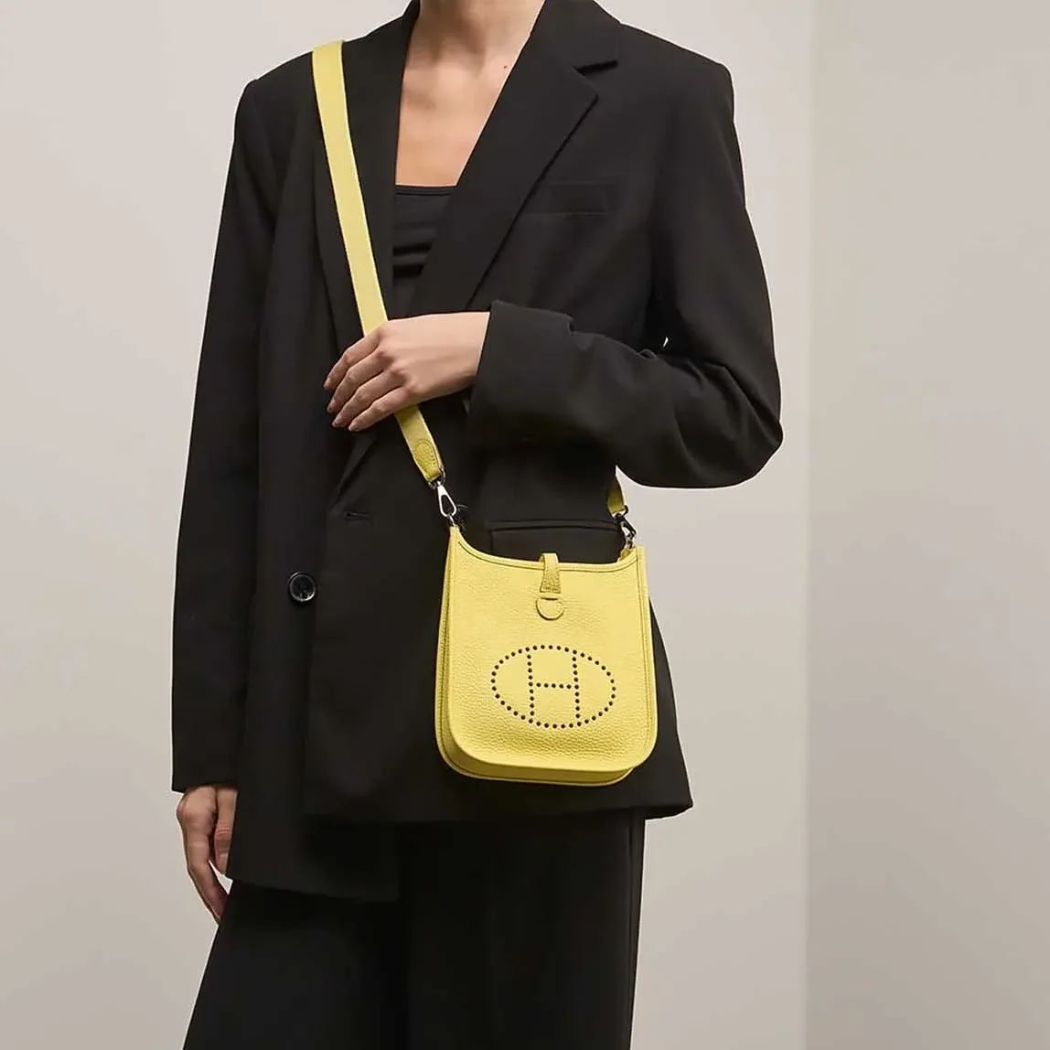 Hermes Evelyne 16 Amazone Shoulder Bag in Lime Palladium Hardware Hermes Evelyne 16 Amazone Shoulder Bag in Lime Palladium Hardware