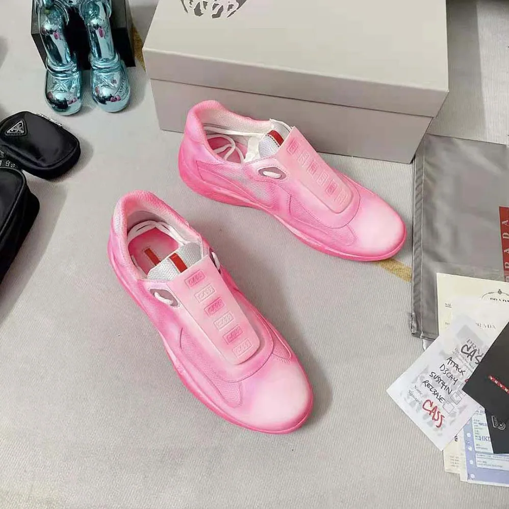 Prada Cass x Prada Americas Cup Rel3ase Sneakers for Unisex in Pink Prada Cass x Prada Americas Cup Rel3ase Sneakers for Unisex in Pink