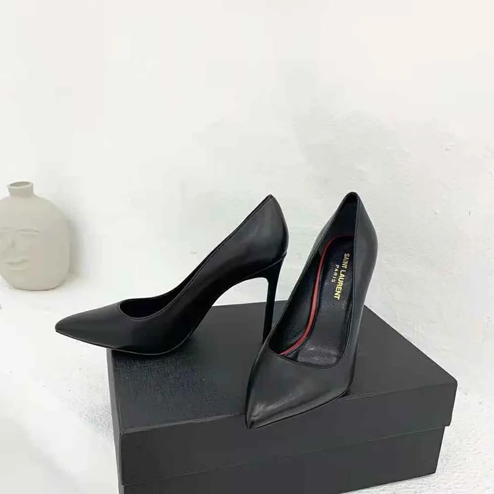 Saint Laurent YSL Anja Escarpin Pump in Smooth Leather for Women