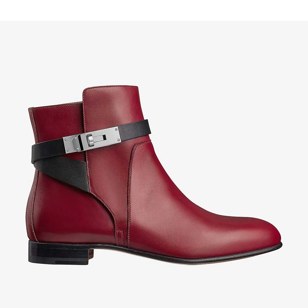 Hermes Shoes Neo Ankle Boot for Women in Maroon Hermes Shoes Neo Ankle Boot for Women in Maroon