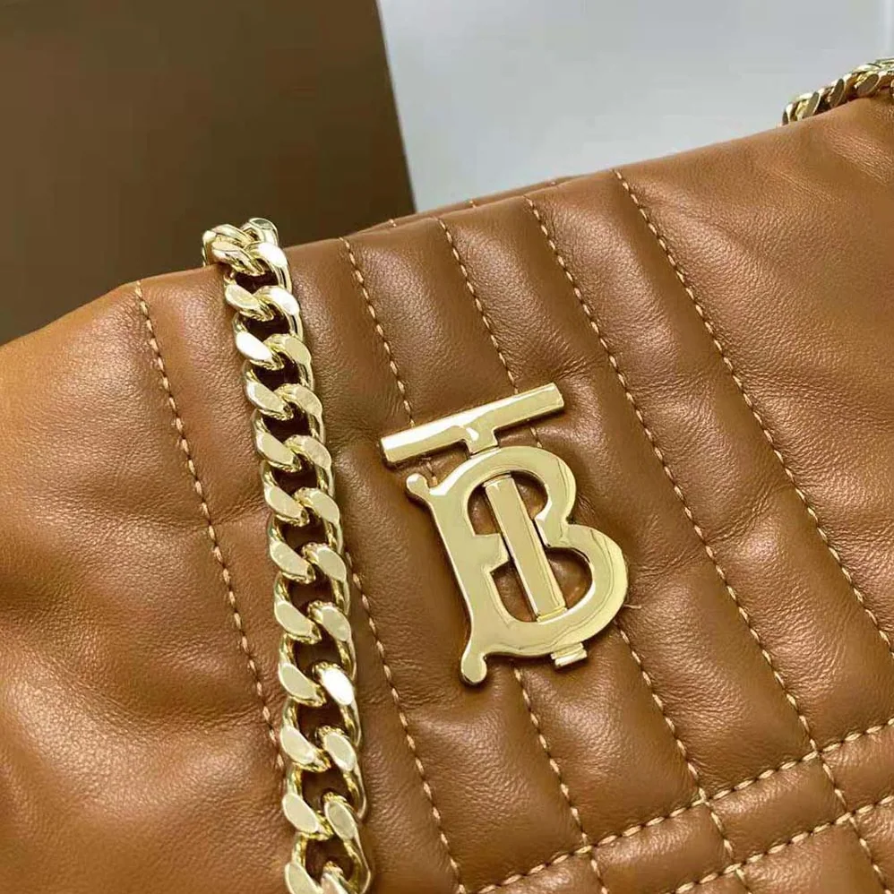 Burberry Small Quilted Lambskin Lola Bucket Bag for Women in Brown