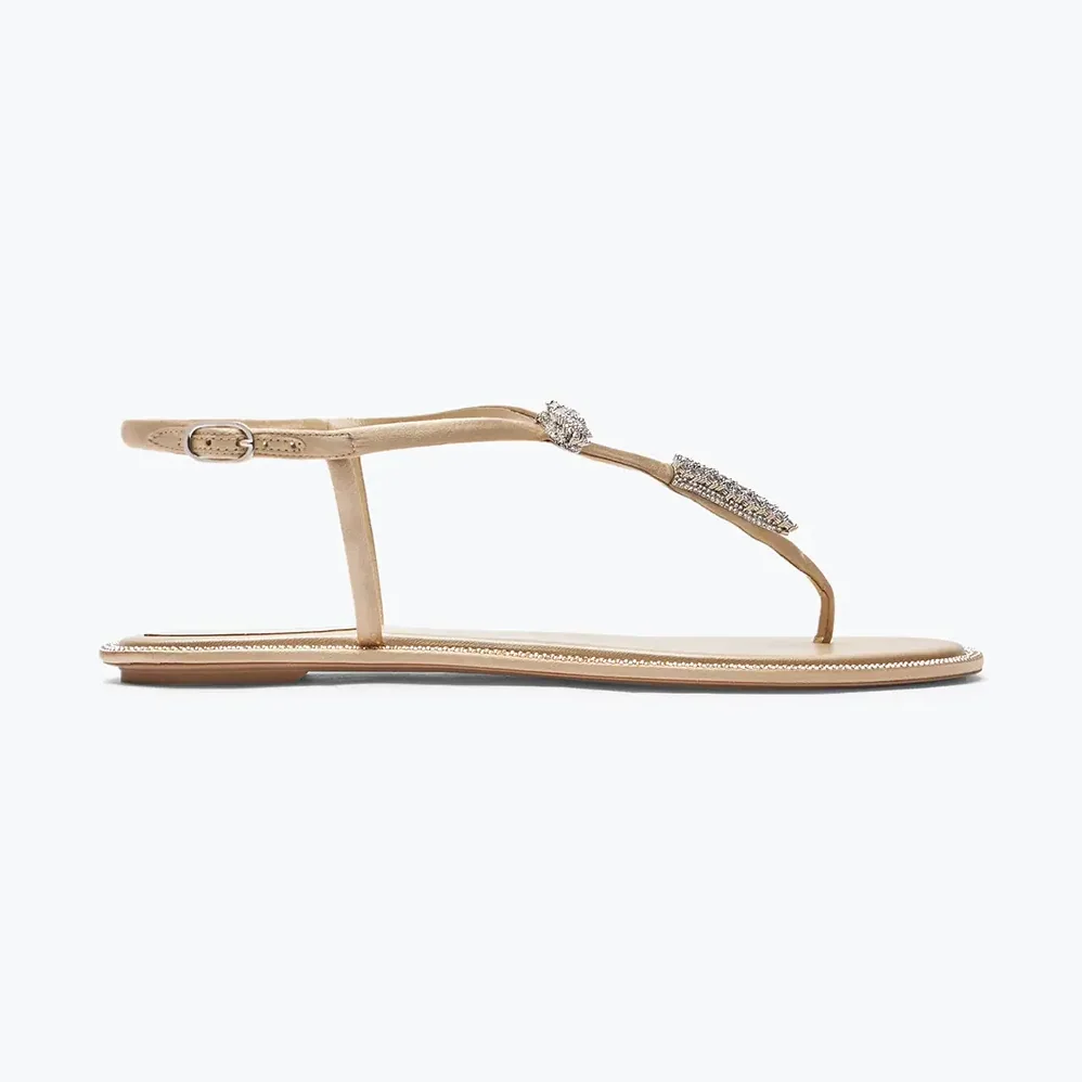 Rene Caovilla Serpente Nude Thong Sandal 10 for Women