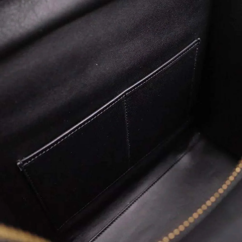 Celine Mini Luggage Handbag in Baby Drummed Calfskin for Women in Black