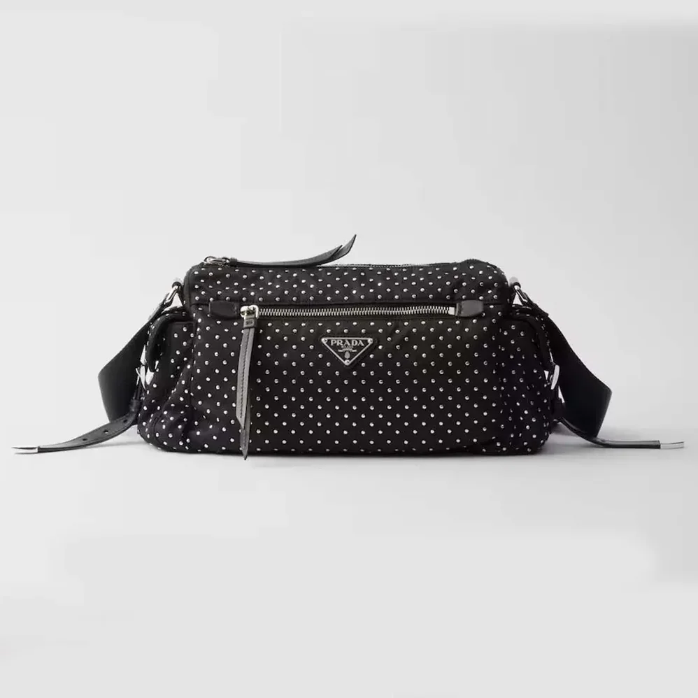 Prada Re for Women in Nylon Bag with Studs Prada Re for Women in Nylon Bag with Studs