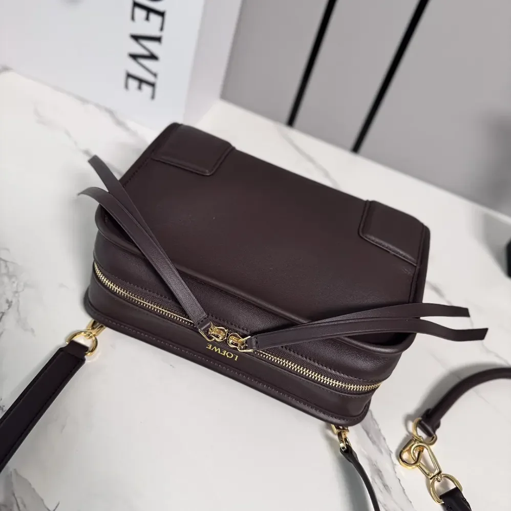 Loewe Small Amazona 180 Bag in Soft Calfskin for Women in Dark Chestnut