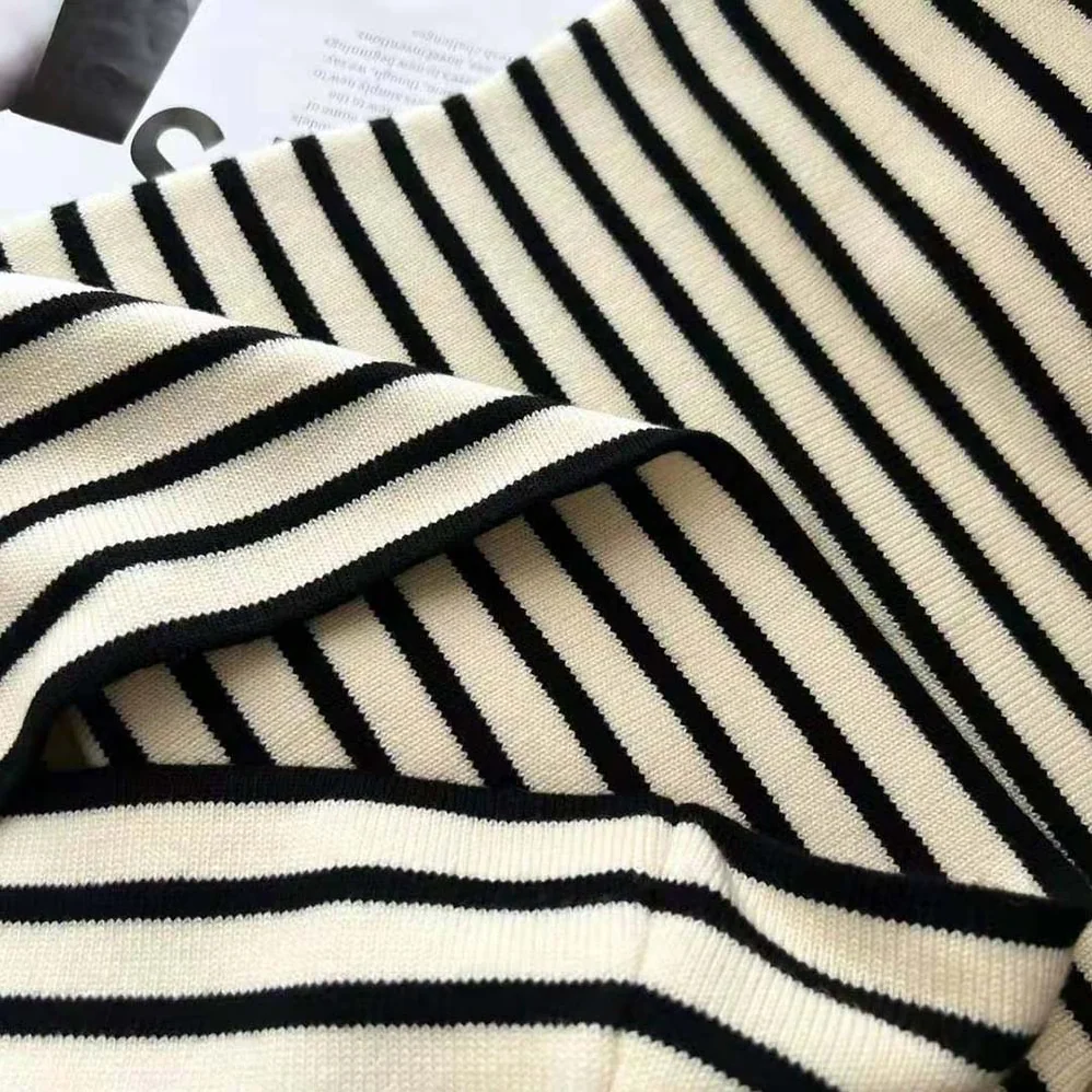 Celine Bandeau Dress in Striped Wool for Women in White Celine Bandeau Dress in Striped Wool for Women in White