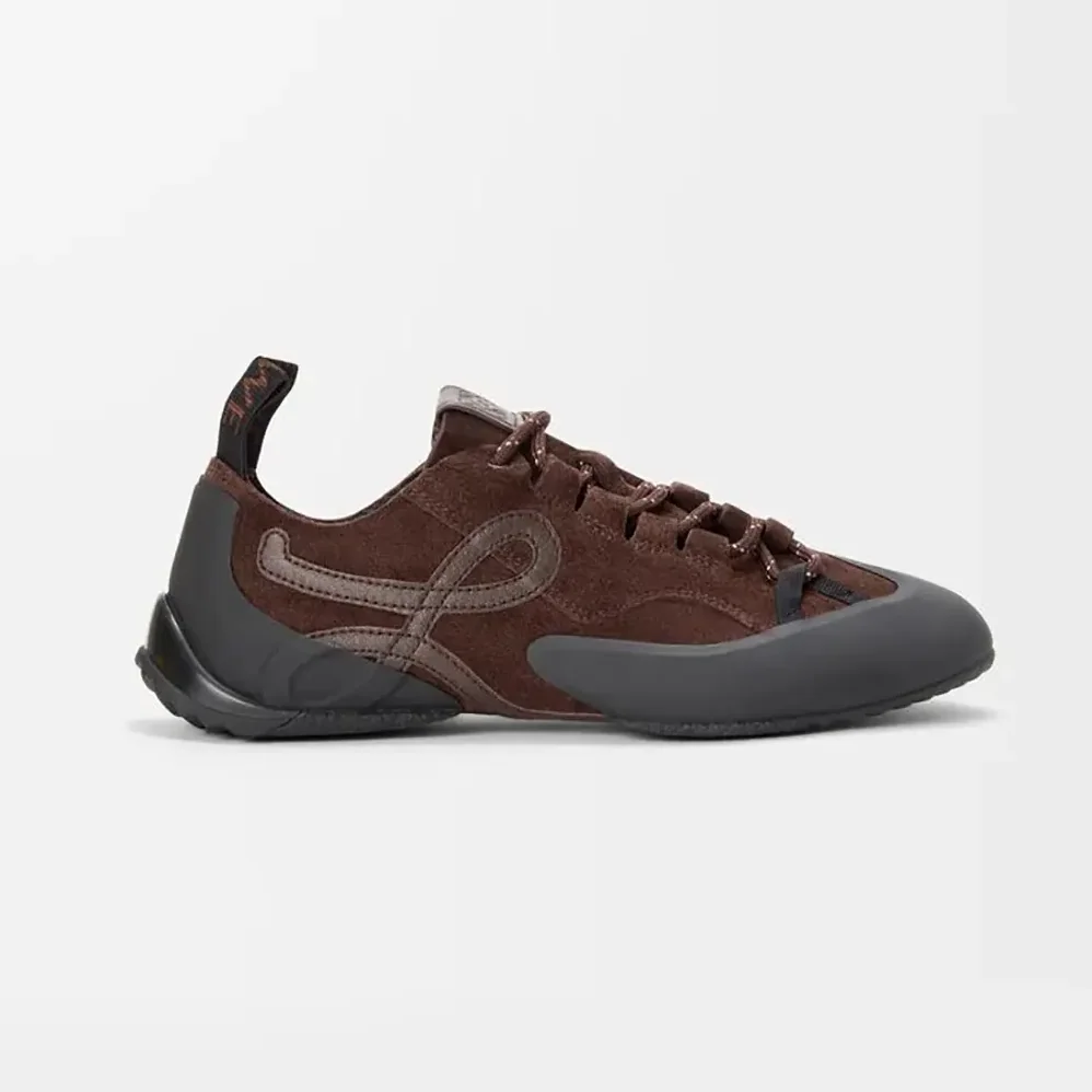 Loewe Grip Sneaker in Calfskin Suede for Unisex in Dark Brown