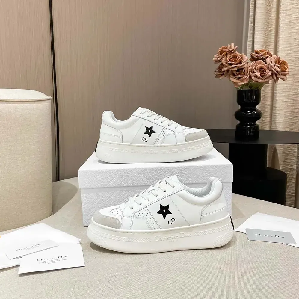 Dior Dior Star Platform Sneaker White Calfskin and Suede for Women