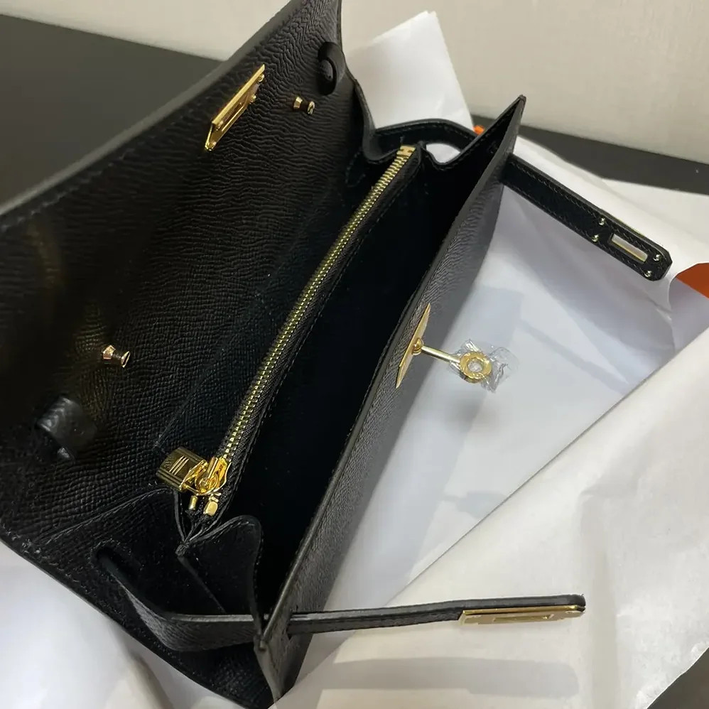 Hermes Kelly To Go in Epsom Leather for Women in Black/Gold Hermes Kelly To Go in Epsom Leather for Women in Black/Gold
