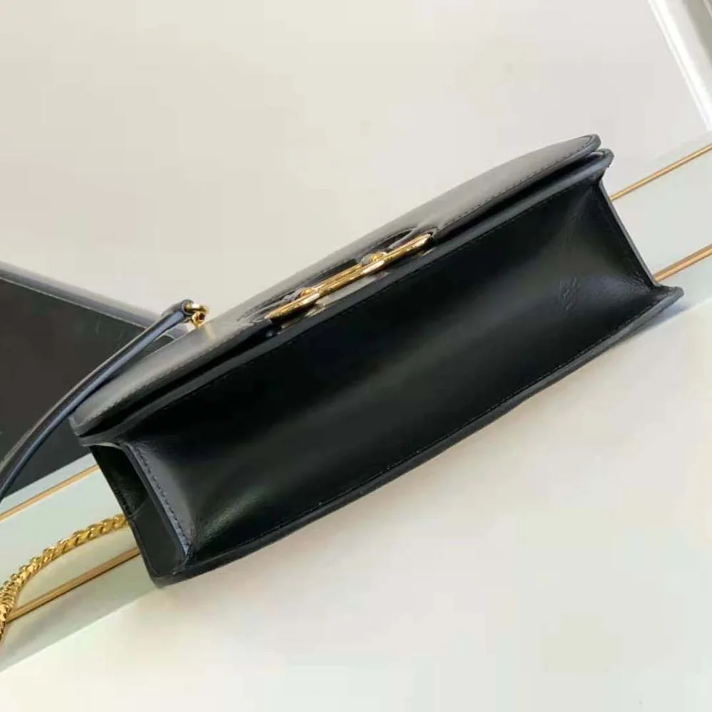 Celine Medium Bag Triomphe Frame in Shiny Calfskin for Women in Black