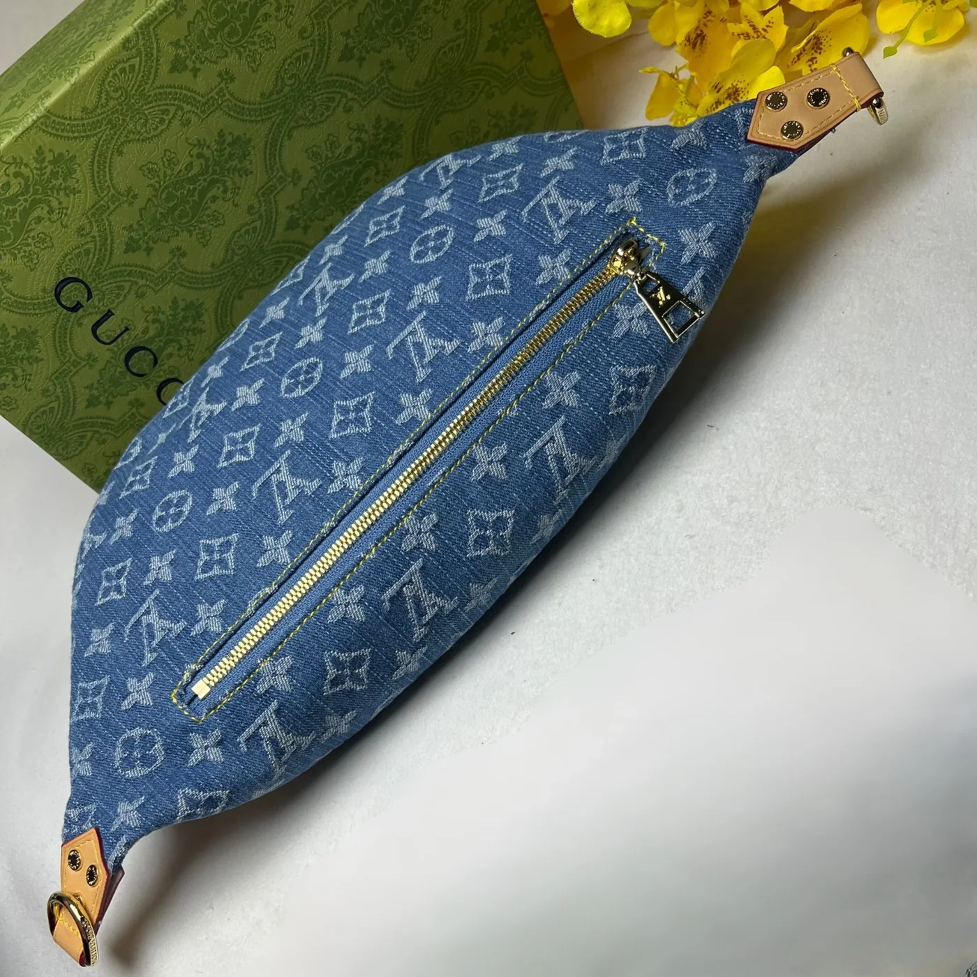 Louis Vuitton High Rise Blue Denim Bag - 15 Inches /