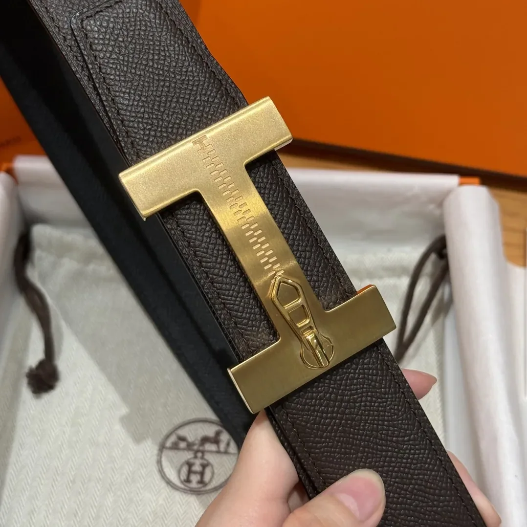 Hermès H-Zip Reversible Belt Dark Brown & Black Hermès H-Zip Reversible Belt Dark Brown & Black