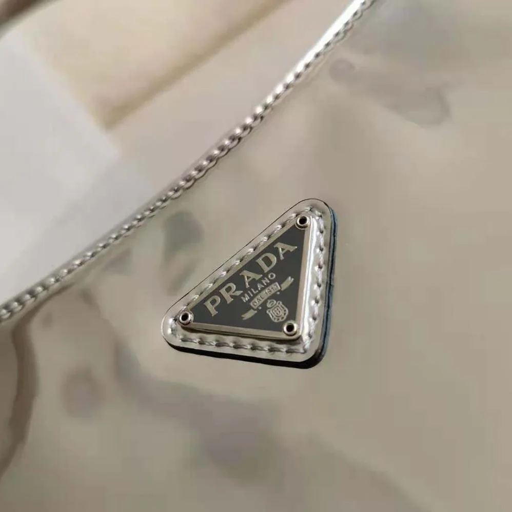 Prada Prada Cleo Brushed Leather Shoulder Bag for Women in Silver