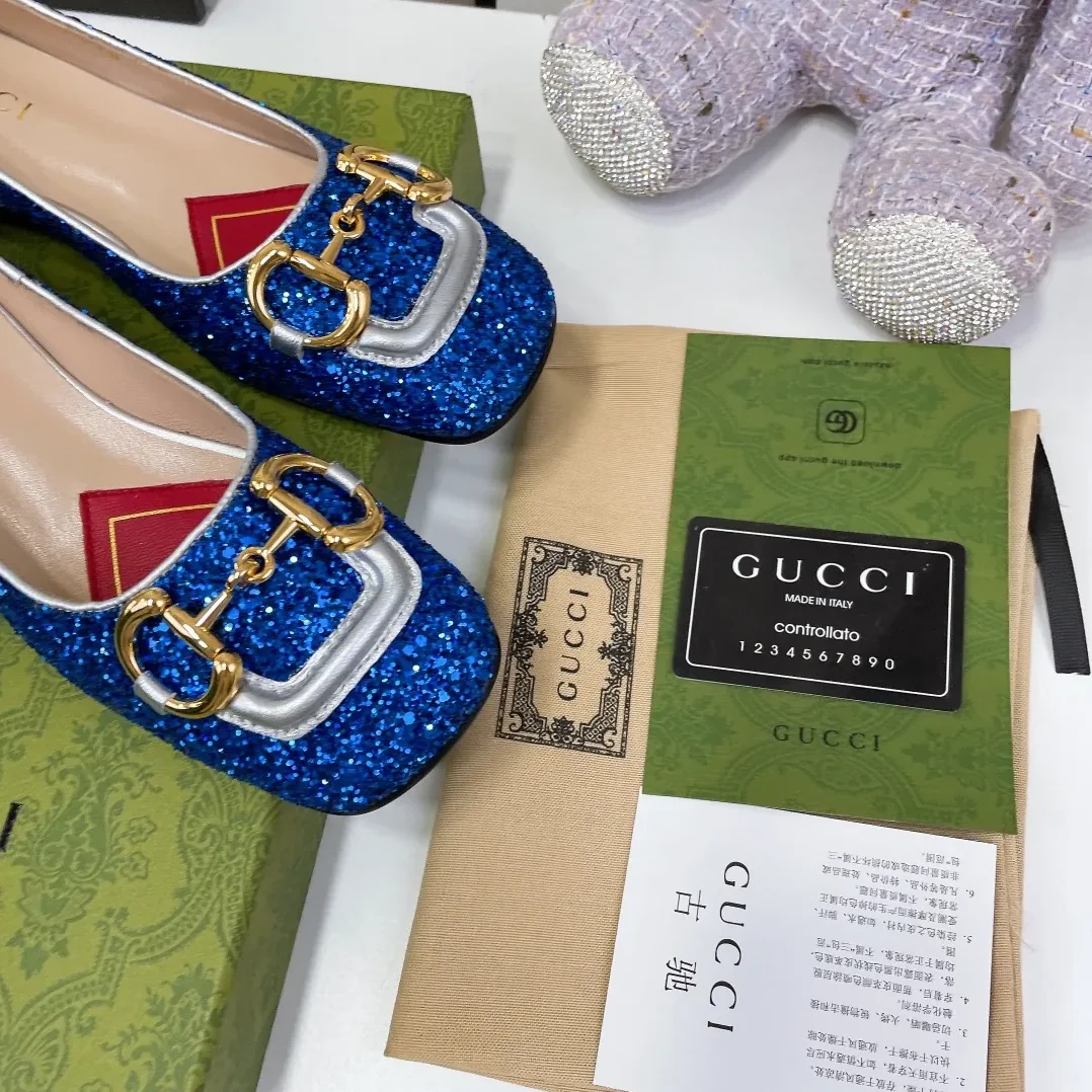 Gucci Lovelight Crystal Ballet Flat With Horsebit Red Gucci Lovelight Crystal Ballet Flat With Horsebit Red