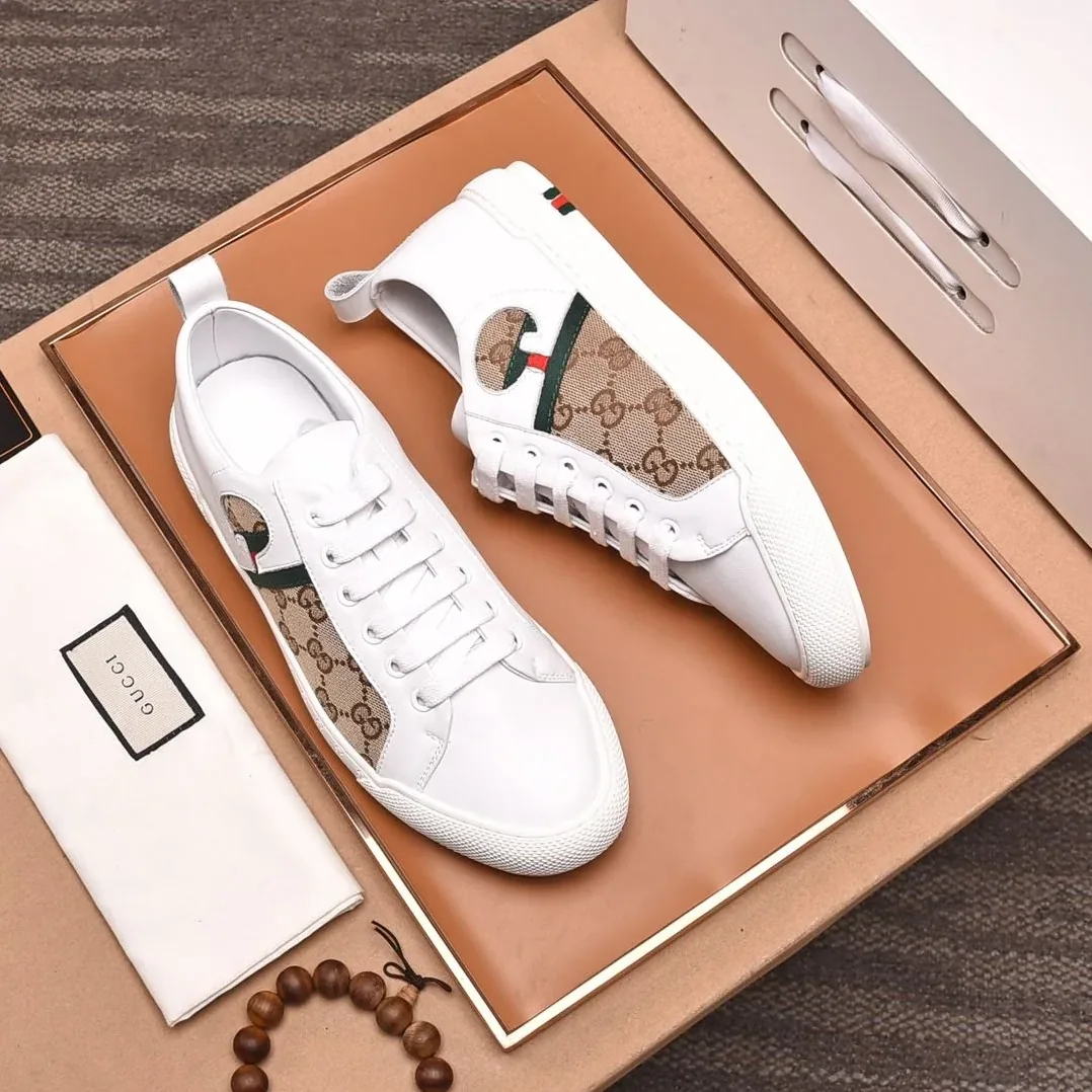 Gucci GG Sneaker With Web White And Beige for Men