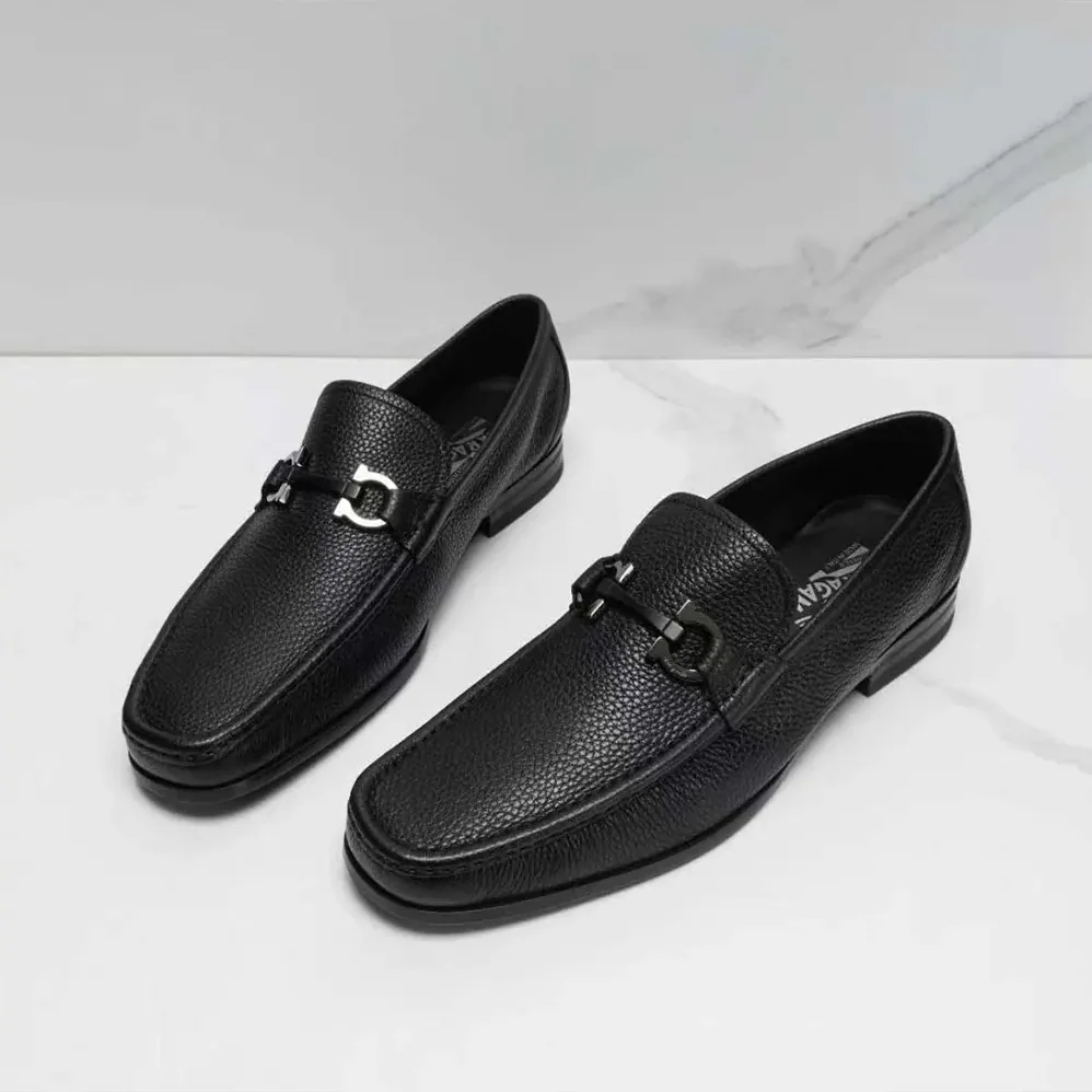 Salvatore Ferragamo Moccasin with Gancini Ornament for Men Salvatore Ferragamo Moccasin with Gancini Ornament for Men