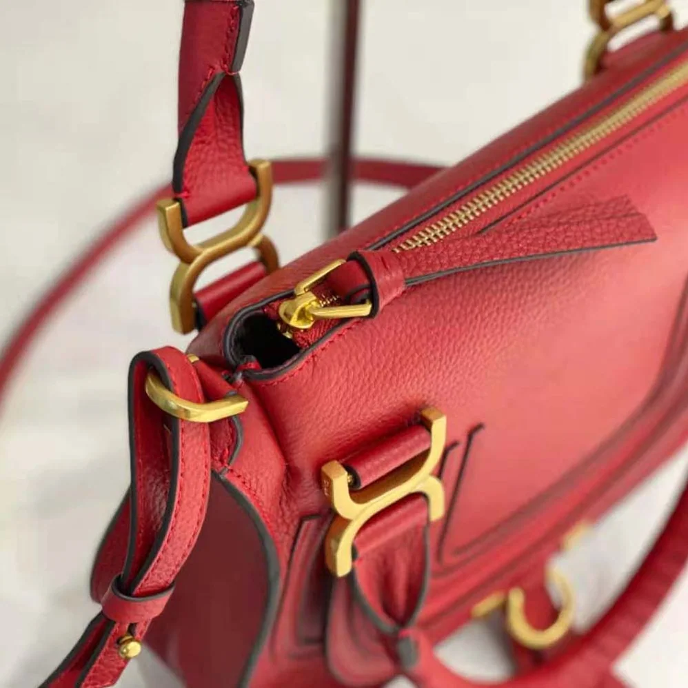 Chloe Marcie Small Double Carry Bag for Women in Red Chloe Marcie Small Double Carry Bag for Women in Red