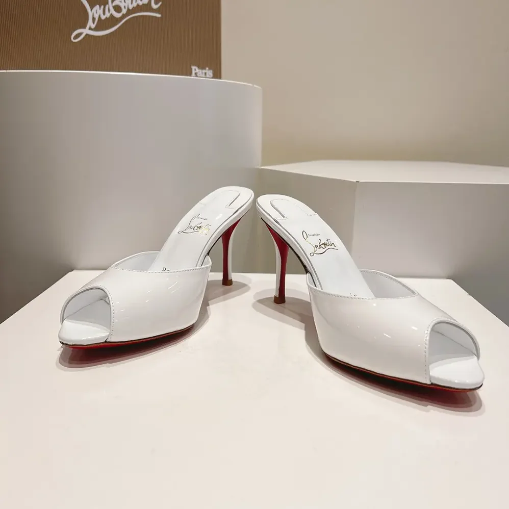 Christian Louboutin Me Dolly 100 mm Mules Patent Calf for Women in White