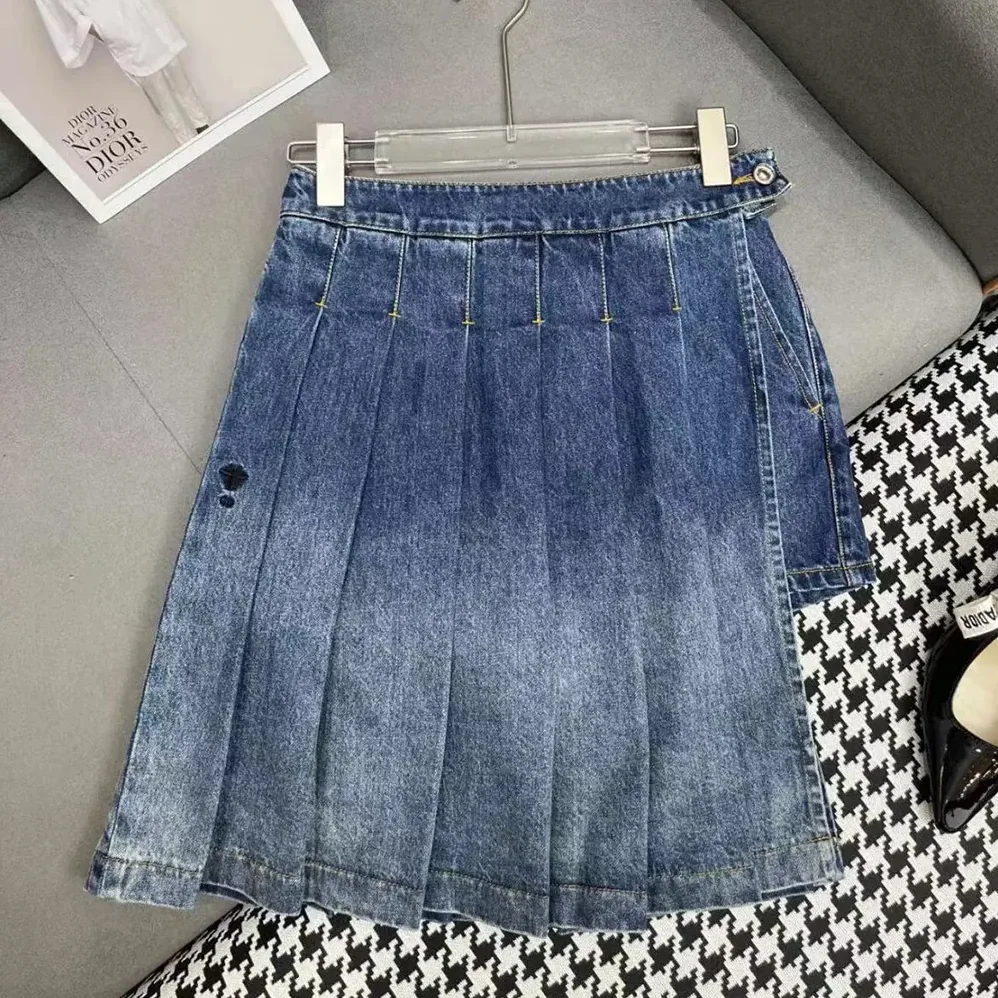 Dior Wrap Miniskirt with Integrated Shorts Navy Blue Stonewashed Cotton Denim for Women Dior Wrap Miniskirt with Integrated Shorts Navy Blue Stonewashed Cotton Denim for Women