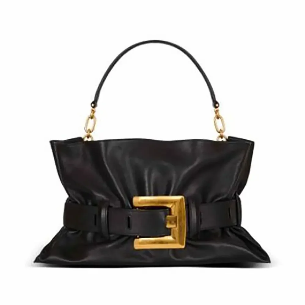 Balmain Black Medium Anthem Bag Calfskin for Women