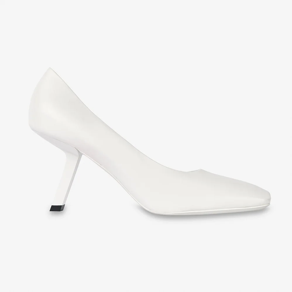 Balenciaga Void 80mm D Orsay Pump in White Shiny Soft Calfskin for Women Balenciaga Void 80mm D Orsay Pump in White Shiny Soft Calfskin for Women
