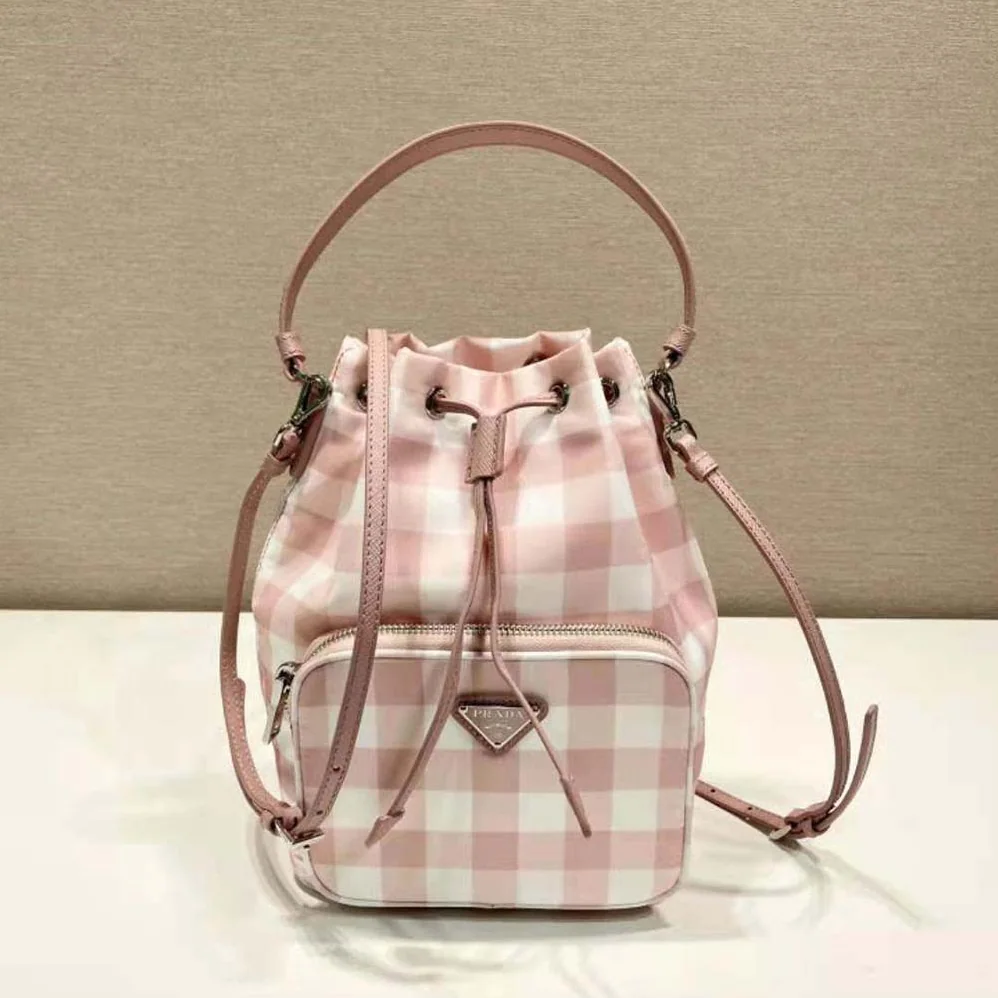 Prada Duet Printed Re-Nylon Bag for Women in Pink Prada Duet Printed Re-Nylon Bag for Women in Pink