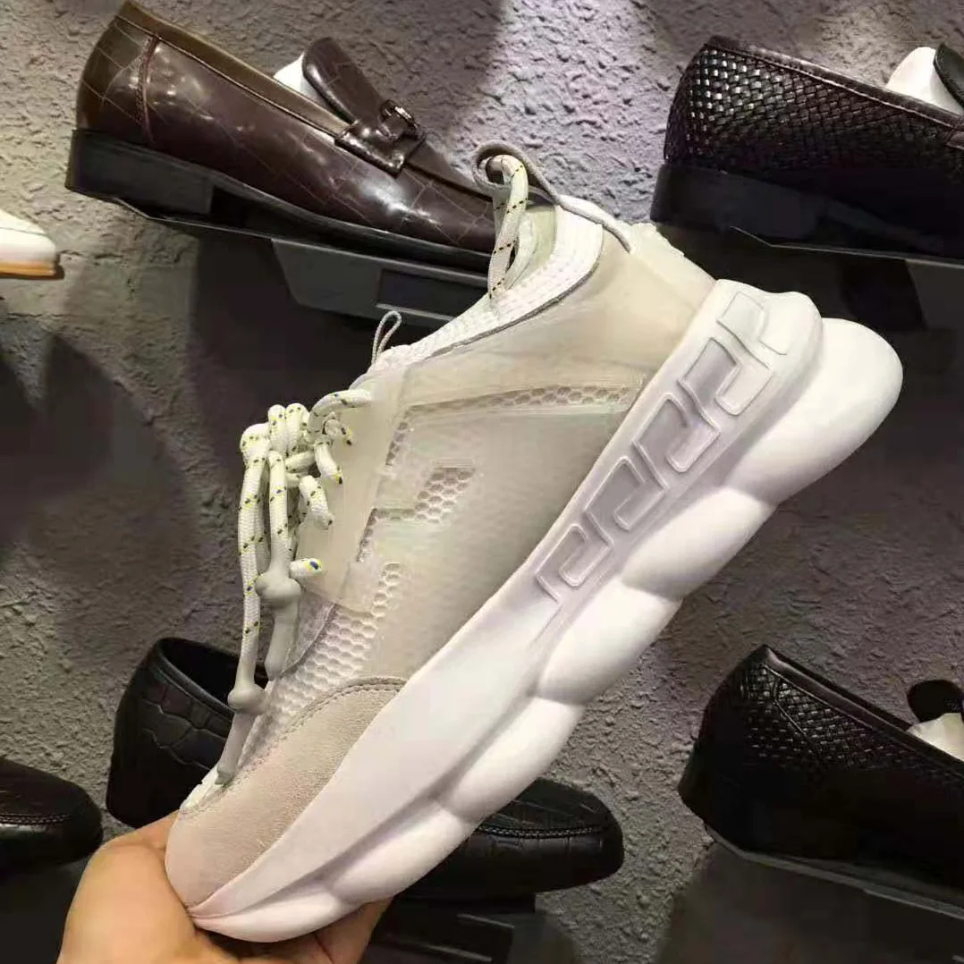 Versace Chain Reaction Sneakers for Men in White Versace Chain Reaction Sneakers for Men in White