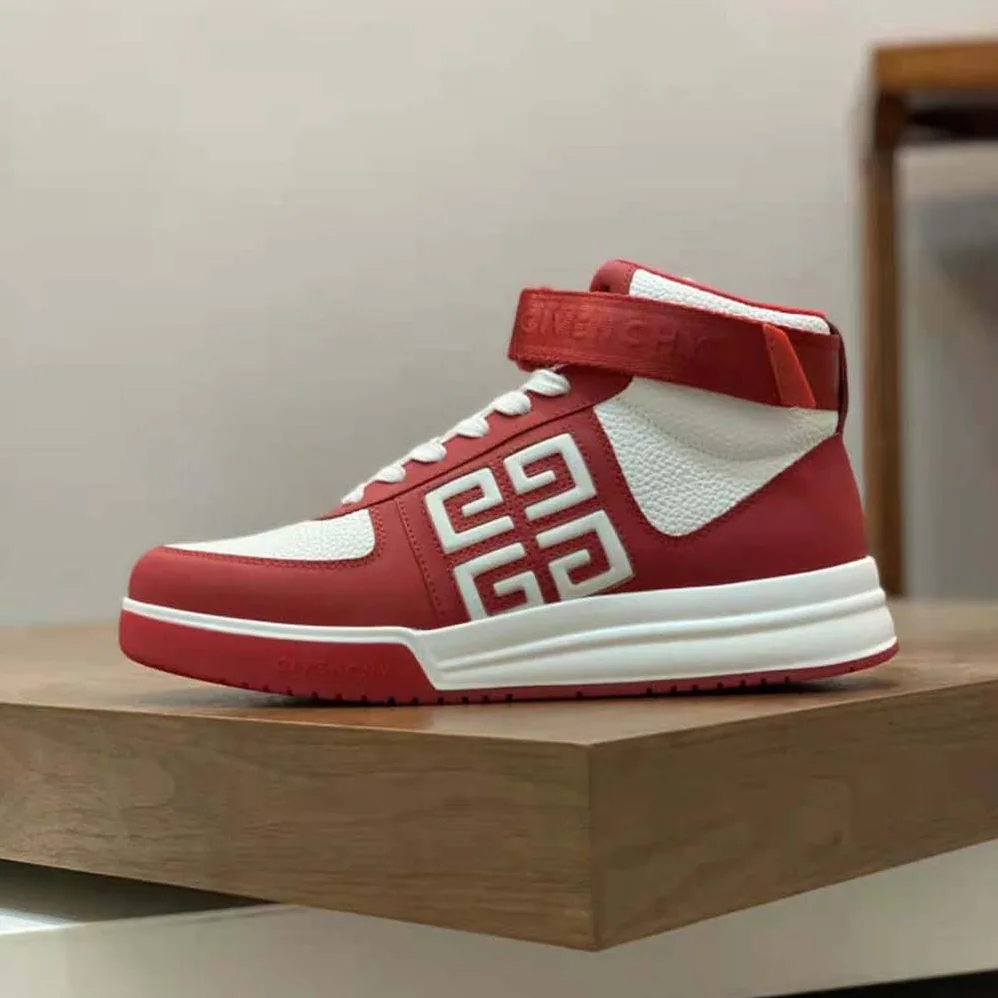 Givenchy G4 High Top Sneakers in Leather for Men in Red/White Givenchy G4 High Top Sneakers in Leather for Men in Red/White