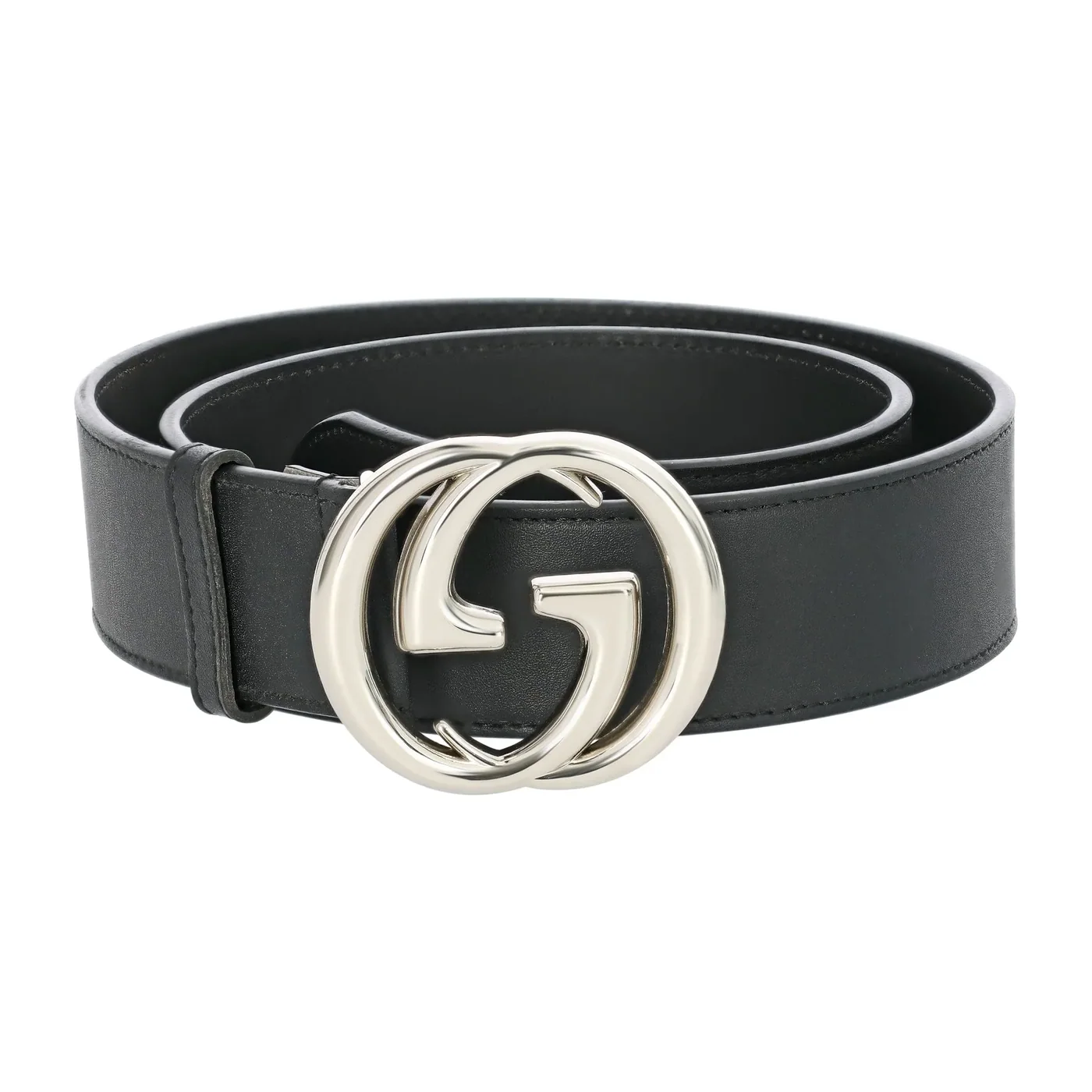 Leather Belt Silver in Chromium Buckle