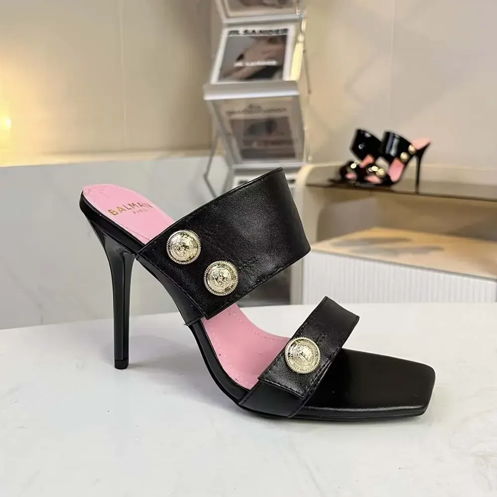 Balmain Heeled Eva Mules in Calfskin for Women