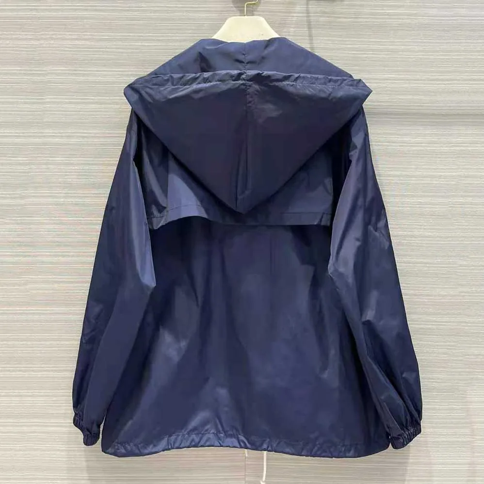 Celine Windbreaker in Lightweight Nylon for Women in Blue