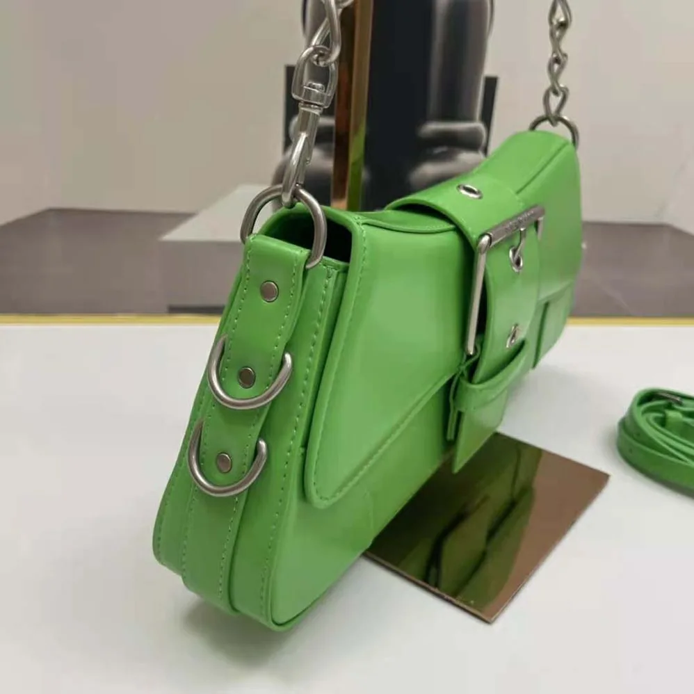 Balenciaga Lindsay Small Shoulder Bag With Strap in Bright Green Shiny Smooth Calfskin for Women Balenciaga Lindsay Small Shoulder Bag With Strap in Bright Green Shiny Smooth Calfskin for Women