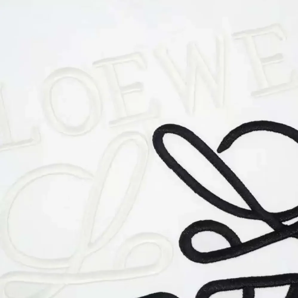 Loewe Relaxed Fit T-shirt in Cotton for Men in White/Black