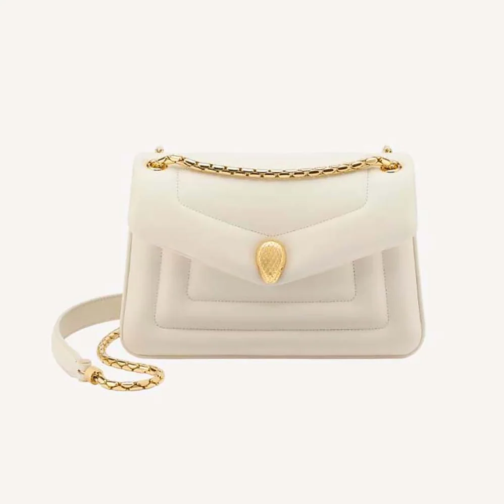 Bvlgari Serpenti Reverse Shoulder Bag for Women in White
