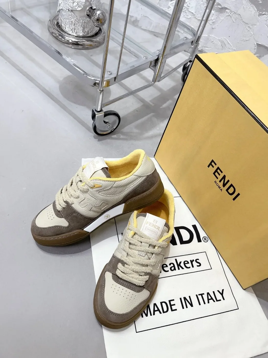 Fendi FD Fendi Match Low Tops Sneakers Brown 7E1493AHH2F1FHU