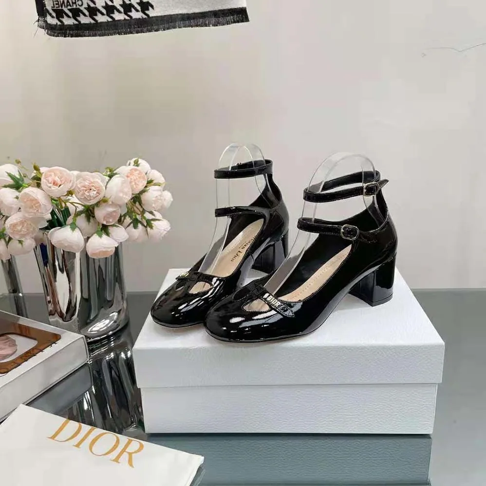 Dior Aime Dior Ballerina Pump Black Patent Calfskin for Women